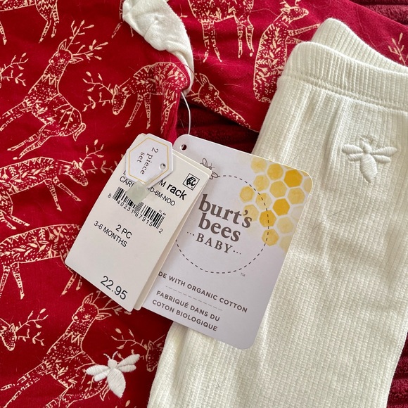 Burt’s Bees Baby 3/6 Mos 2 piece set, NWT, GREAT CHRISTMAS GIFT! GREAT PRICE! - Picture 2 of 3
